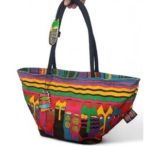Laurel Burch 90s Cat Shoulder Bag Zip Tote AOP Whimsygoth Phoebe Buffay Cottage